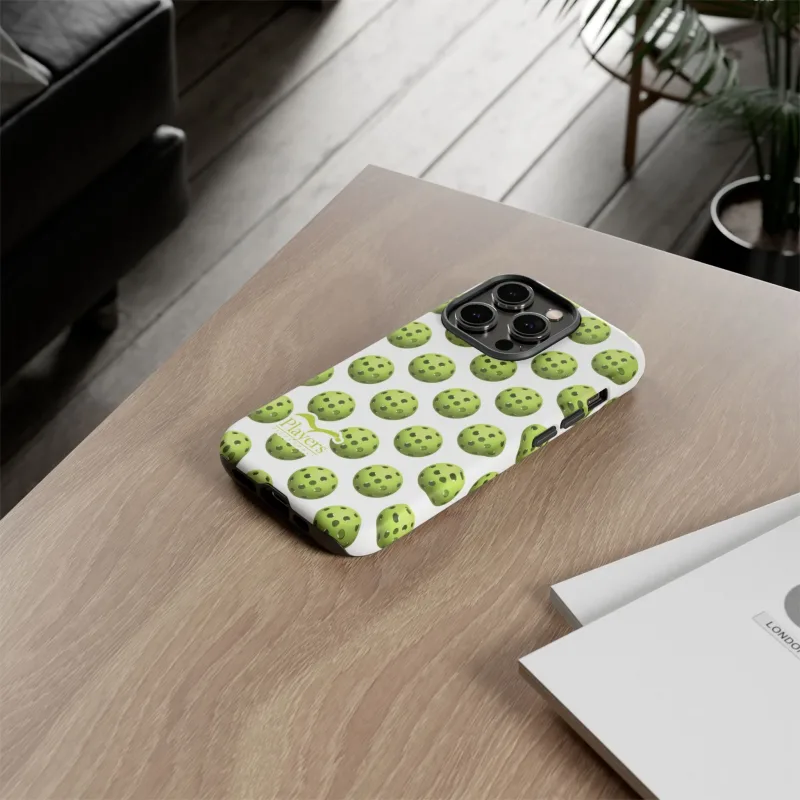 Pickleball Pattern Phone Cover (on White)