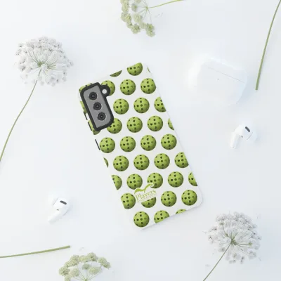 Pickleball Pattern Phone Cover (on White)
