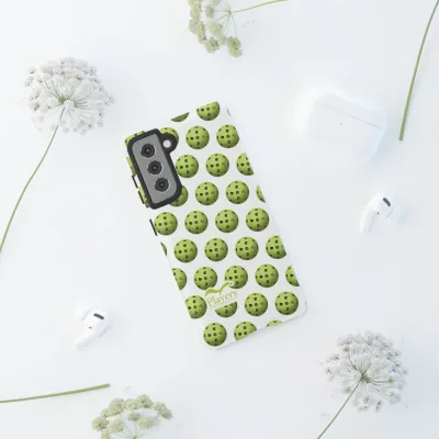 Pickleball Pattern Phone Cover (on White)
