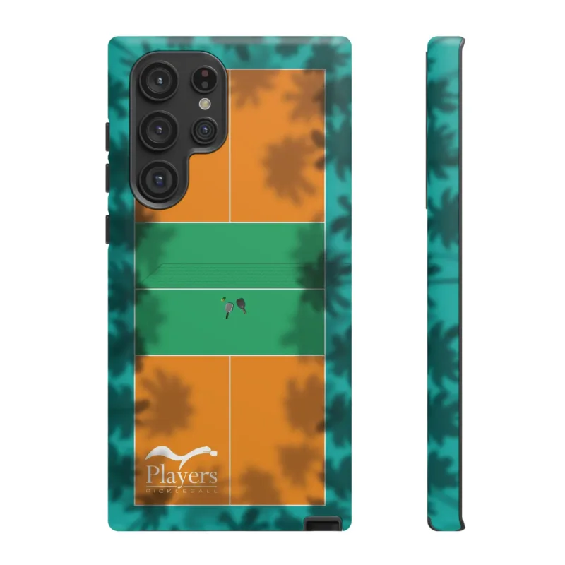 Pickleball Court Phone Cover - Tropical Palm Tree Design