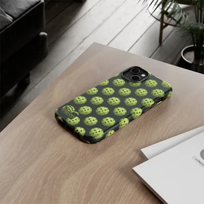 Pickleball Pattern Phone Cover (on Black)