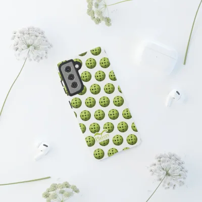 Pickleball Pattern Phone Cover (on White)