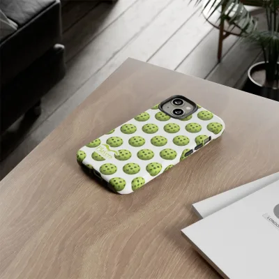 Pickleball Pattern Phone Cover (on White)