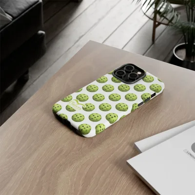 Pickleball Pattern Phone Cover (on White)
